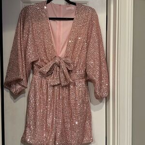 Pink Lily small pink sequins long sleeve mini dress.  Great condition.